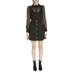 KATE SPADE NEW YORK Crystal Embellishments Flower Gems Mini Skirt‎ Size 6 Black